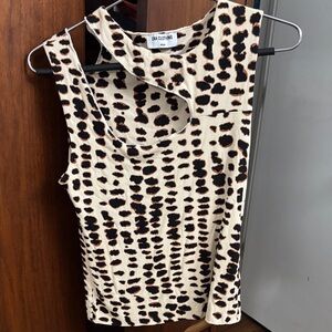 LNA Clothing Leopard Print Sleeveless Top